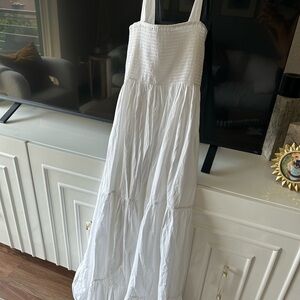 Zara white maxi dress not see through size small worn once like new